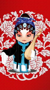 Preview wallpaper musical instrument, beijing opera, costumes, patterns