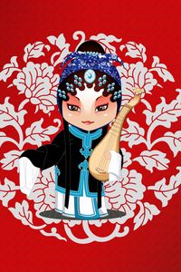Preview wallpaper musical instrument, beijing opera, costumes, patterns
