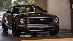 Preview wallpaper mustang, car, front view, headlights