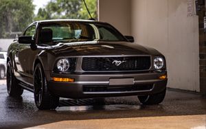 Preview wallpaper mustang, car, front view, headlights