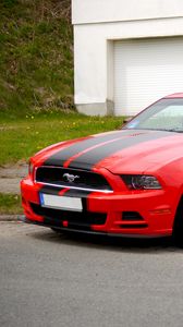 Preview wallpaper mustang, car, muscle car, red