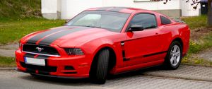 Preview wallpaper mustang, car, muscle car, red