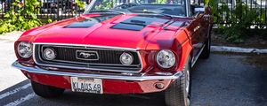 Preview wallpaper mustang, car, retro, front view, headlights
