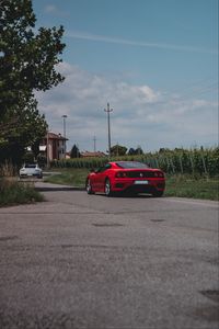 Preview wallpaper mustang, car, sports car, rear view, red