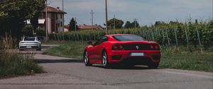 Preview wallpaper mustang, car, sports car, rear view, red