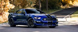 Preview wallpaper mustang shelby, mustang, car, muscle car, blue, road