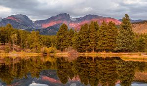 Preview wallpaper national park, usa, colorado, fall, trees, reflection