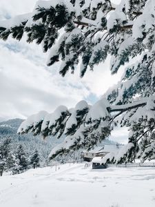 Preview wallpaper nature, house, snow, winter, landscape