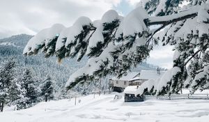 Preview wallpaper nature, house, snow, winter, landscape