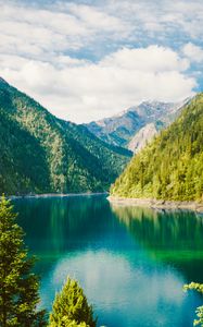 Preview wallpaper nature, lake, forest, mountains