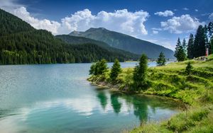 Preview wallpaper nature, lake, mountains, forest