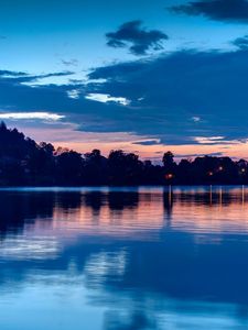 Preview wallpaper nature, lake, sky, sunset