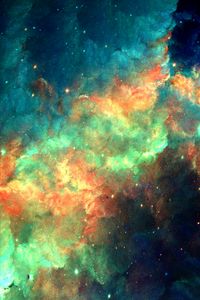 Preview wallpaper nebula, cloud, colorful, sparks, abstraction