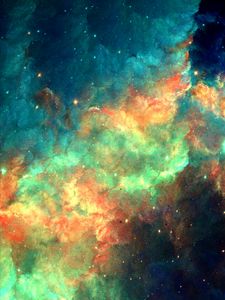 Preview wallpaper nebula, cloud, colorful, sparks, abstraction