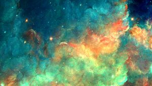 Preview wallpaper nebula, cloud, colorful, sparks, abstraction