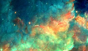 Preview wallpaper nebula, cloud, colorful, sparks, abstraction