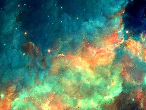 Preview wallpaper nebula, cloud, colorful, sparks, abstraction