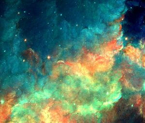 Preview wallpaper nebula, cloud, colorful, sparks, abstraction