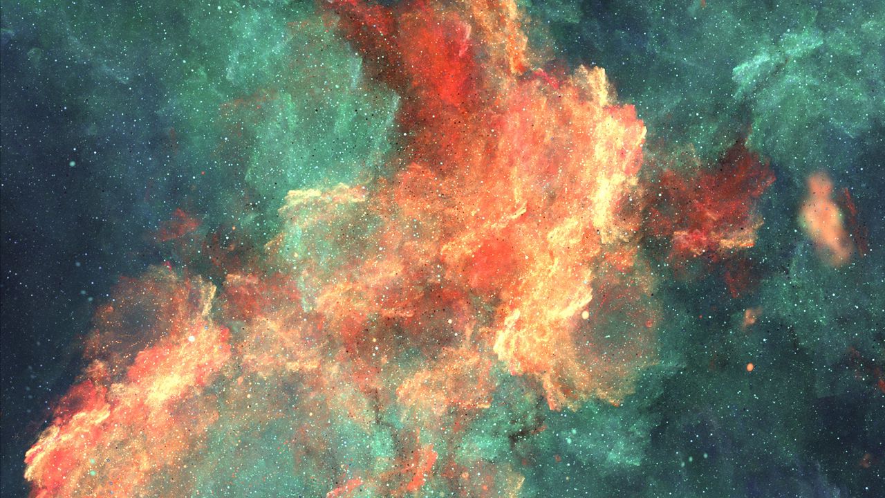 Wallpaper nebula, cloud, colorful, fiery, sparks, abstraction