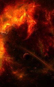 Preview wallpaper nebula, cloud, fire, balls, abstraction