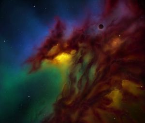 Preview wallpaper nebula, clouds, space, stars, planet