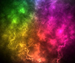 Preview wallpaper nebula, colorful, energy, cosmic, flash, lightning