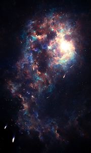 Preview wallpaper nebula, galaxy, asteroids, stars, space, universe