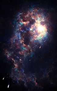 Preview wallpaper nebula, galaxy, asteroids, stars, space, universe