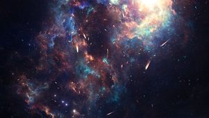 Preview wallpaper nebula, galaxy, asteroids, stars, space, universe