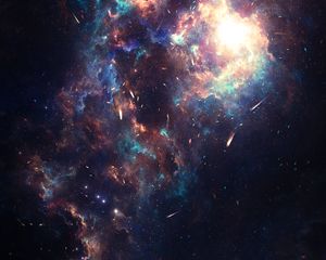 Preview wallpaper nebula, galaxy, asteroids, stars, space, universe