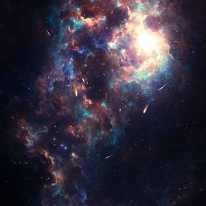 Preview wallpaper nebula, galaxy, asteroids, stars, space, universe