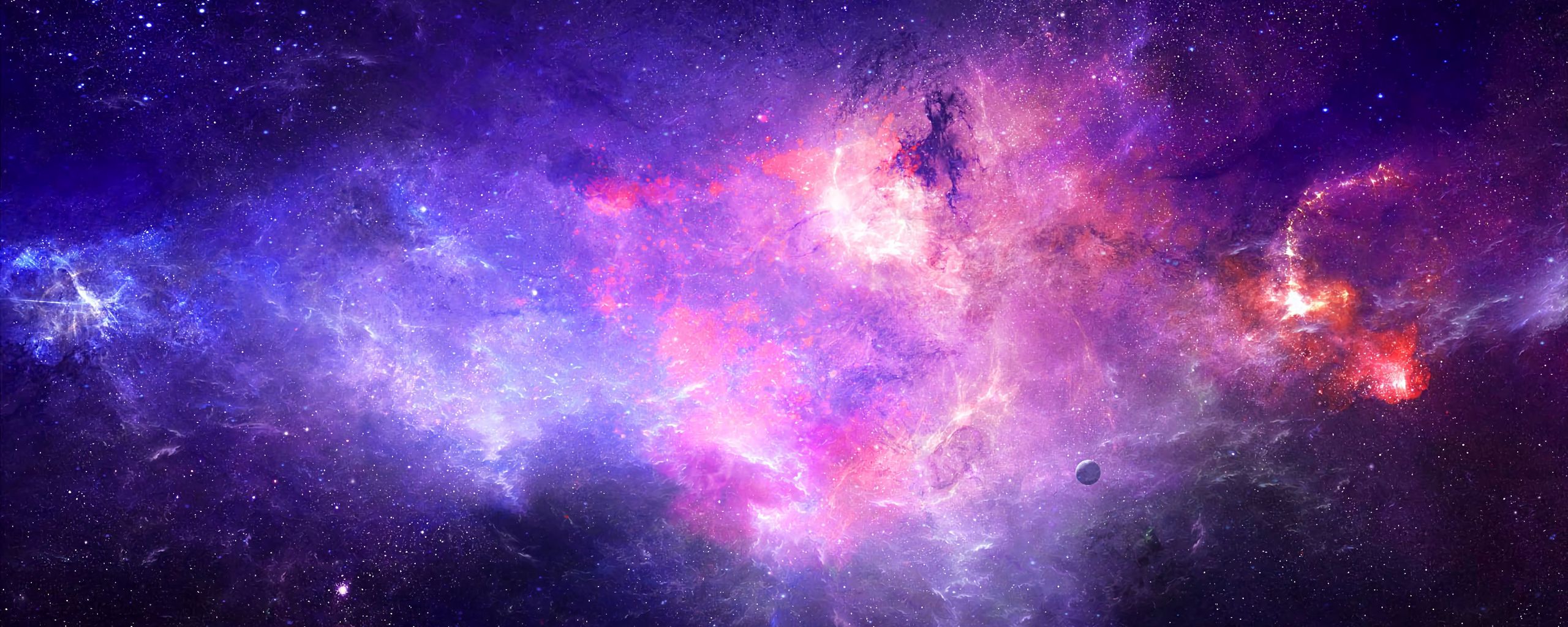 Hình nền thiên hà sẽ đem đến cho bạn một bầu không gian tuyệt đẹp với đám mây khí hùng vĩ và ánh sáng rực rỡ. Với độ phân giải đen 2560x1024, hình nền này sẽ tạo cho bạn một không gian làm việc tuyệt vời và thư giãn.