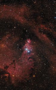 Preview wallpaper nebula, galaxy, space, stars, glow, red