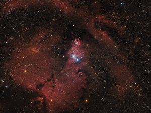 Preview wallpaper nebula, galaxy, space, stars, glow, red