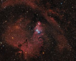 Preview wallpaper nebula, galaxy, space, stars, glow, red