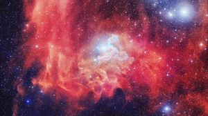 Preview wallpaper nebula, galaxy, stars, red, space