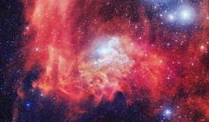 Preview wallpaper nebula, galaxy, stars, red, space