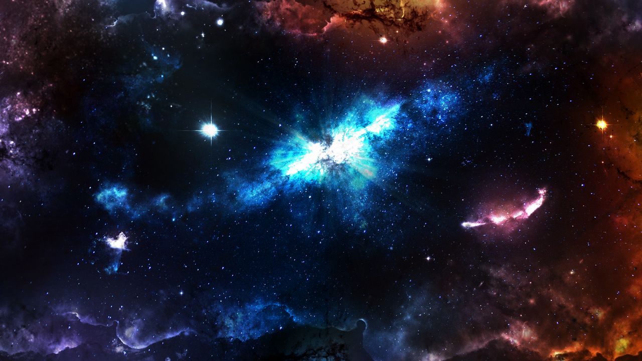 Wallpaper nebula, galaxy, stars, space, colorful