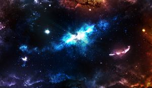 Preview wallpaper nebula, galaxy, stars, space, colorful