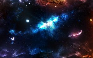 Preview wallpaper nebula, galaxy, stars, space, colorful