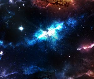 Preview wallpaper nebula, galaxy, stars, space, colorful