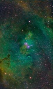 Preview wallpaper nebula, galaxy, stars, constellation, space, green