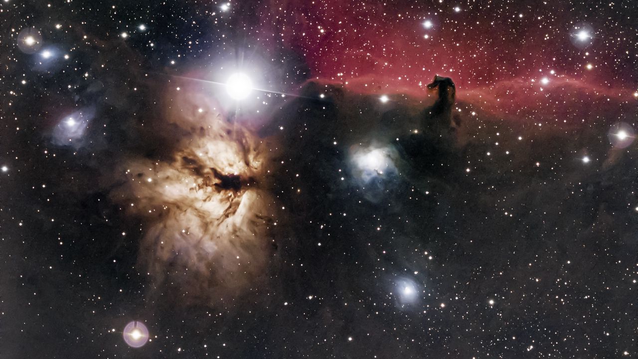Wallpaper nebula, galaxy, stars, glare, space, universe