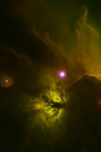 Preview wallpaper nebula, glow, glare, stars, space, green