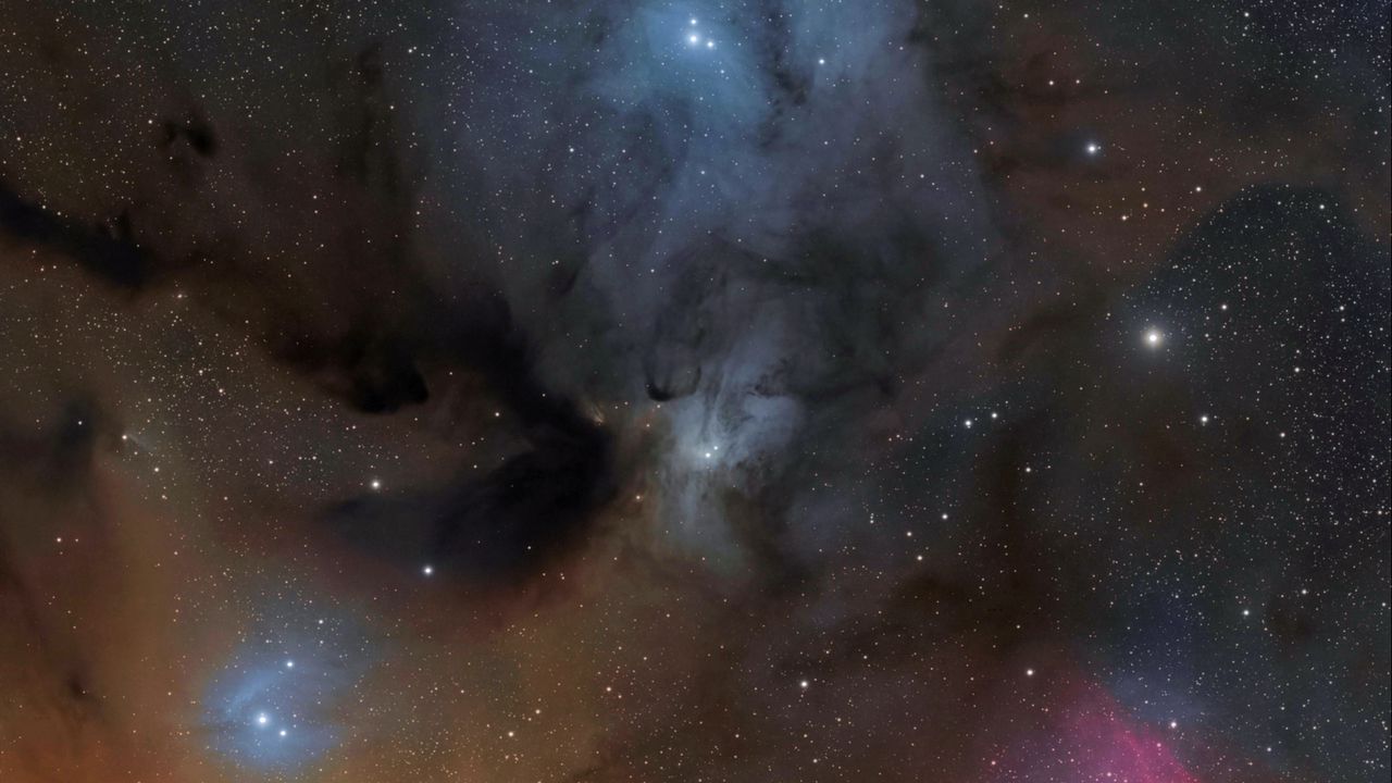 Wallpaper nebula, glow, stars, lights, space