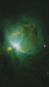 Preview wallpaper nebula, glow, stars, space, green