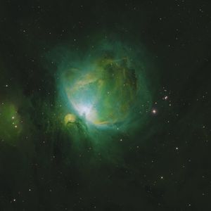 Preview wallpaper nebula, glow, stars, space, green