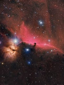 Preview wallpaper nebula, glow, stars, glare, space, red