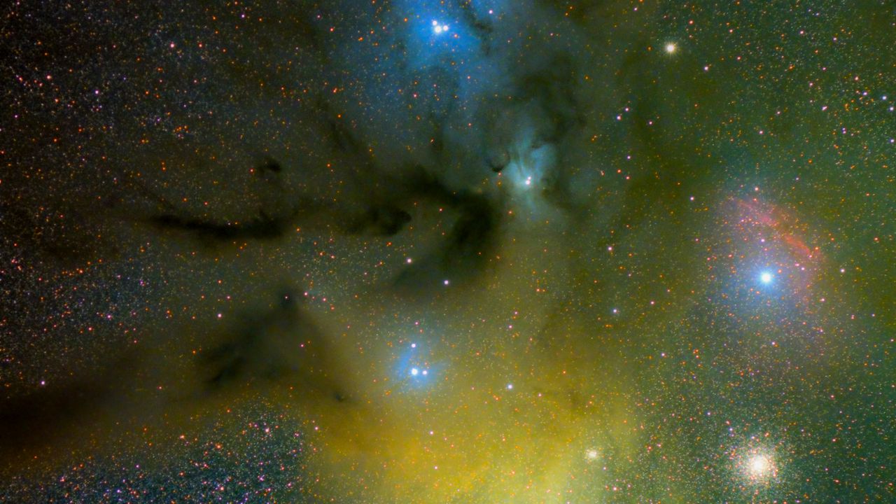 Wallpaper nebula, glow, stars, glare, space, green