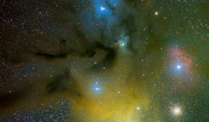 Preview wallpaper nebula, glow, stars, glare, space, green